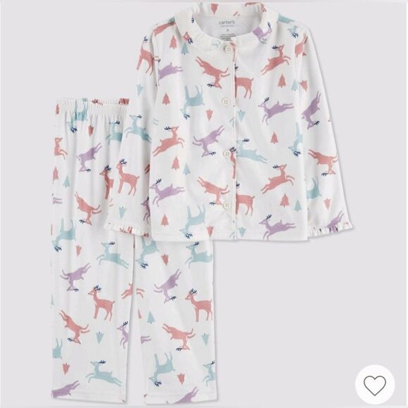 New Carter's Just One You Toddler Girls' 2pc Reindeer Pajama Set - Picture 3 of 5